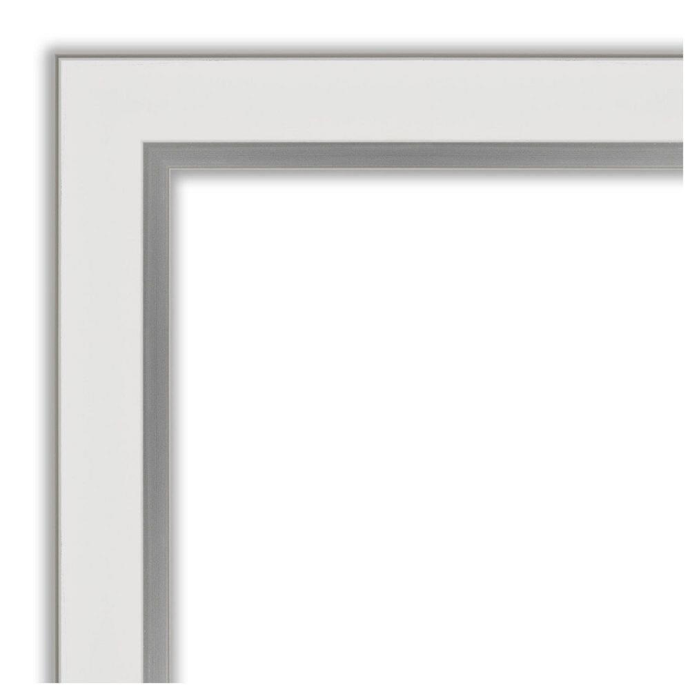 39" x 27" Non-Beveled Eva Narrow Bathroom Wall Mirror Gold - Amanti Art: Modern Polystyrene Framed, Includes Mounting Hardware