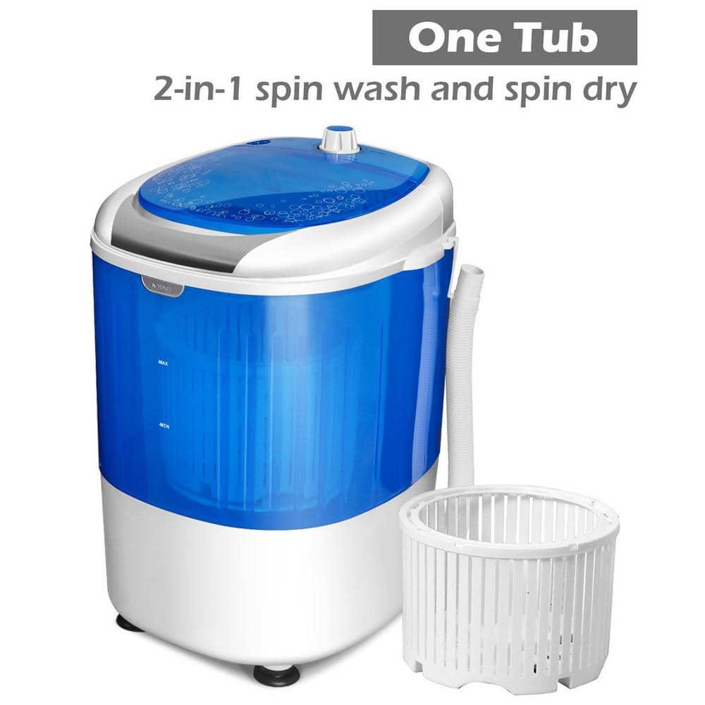 Costway 5.5lbs Portable Mini Compact Washing Machine Electric Laundry Spin Washer Dryer Blue