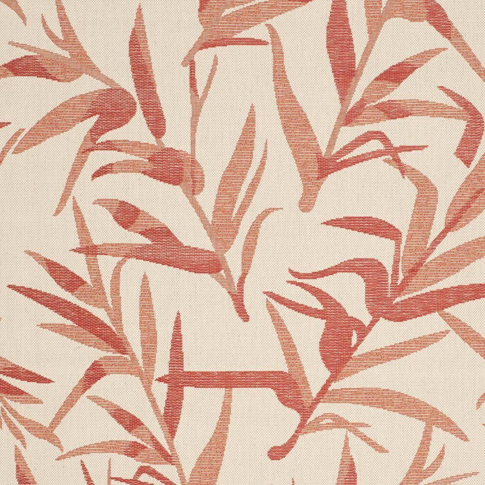 SAFAVIEH Courtyard Alannis Botanical Indoor/Outdoor Area Rug, Beige/Terracotta, 5'3" x 7'7"
