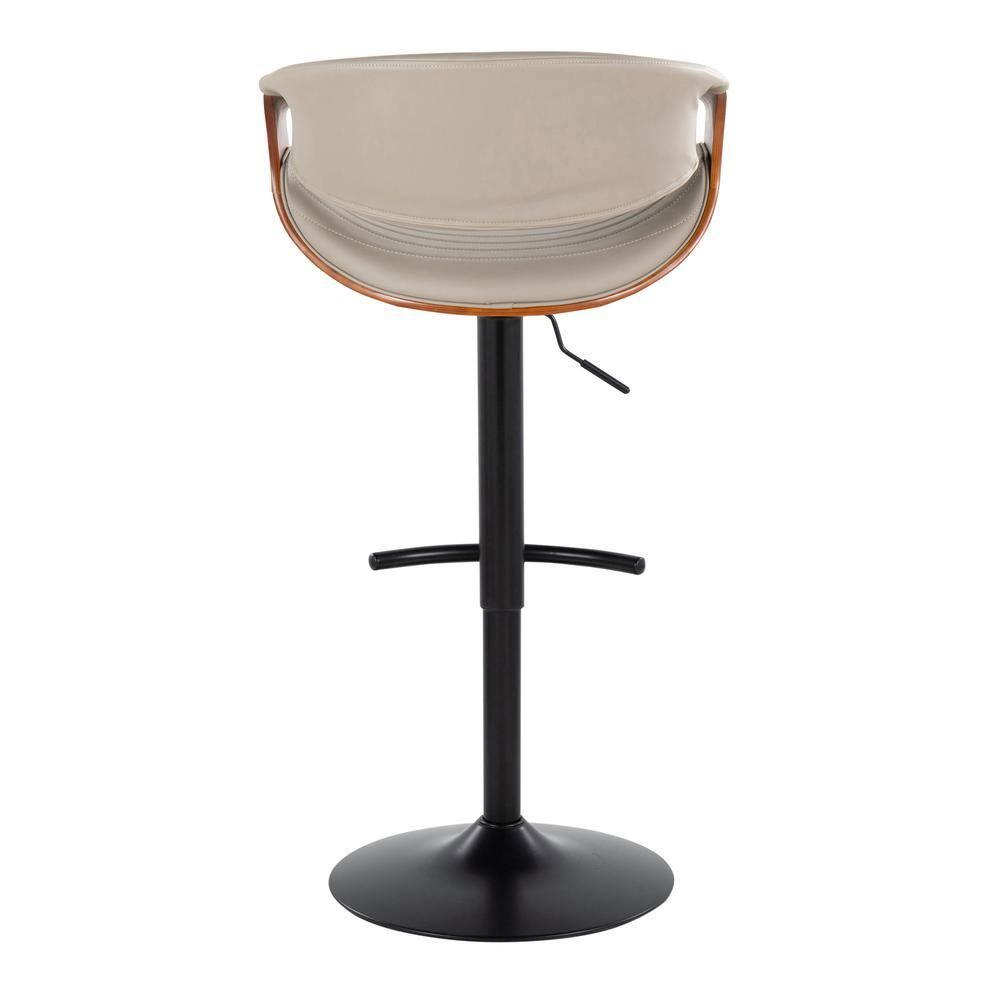 Swivel Upholstered Adjustable Height Counter Stool with Metal Frame