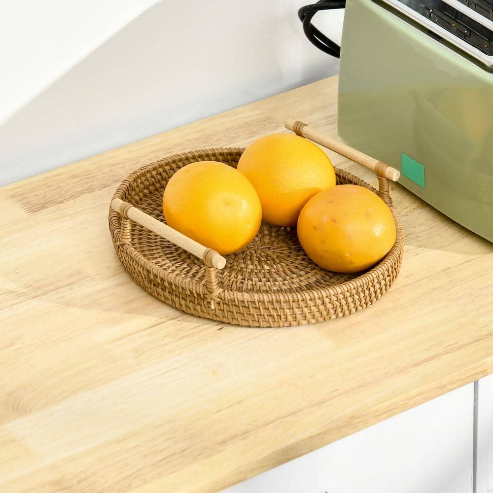 HOMCOM Kitchen Storage Cabinet, Sideboard Floor Cupboard with Solid Wood Top, Adjustable Shelf, and 2 Drawers for Living Room, White