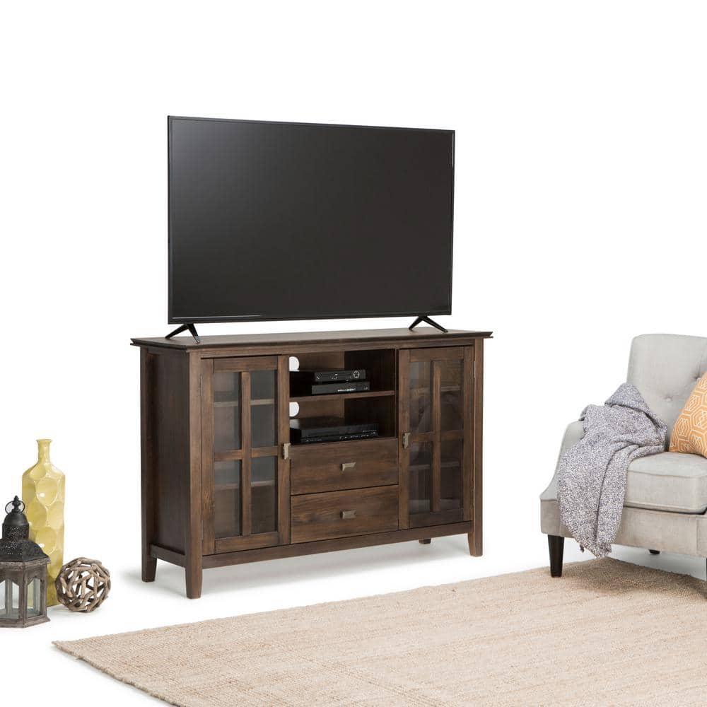 Simpli Home Artisan 53"W Solid Wood Contemporary Tall TV Stand for TVs up to 60" with Adjustable Shelves & Reviews | Wayfair