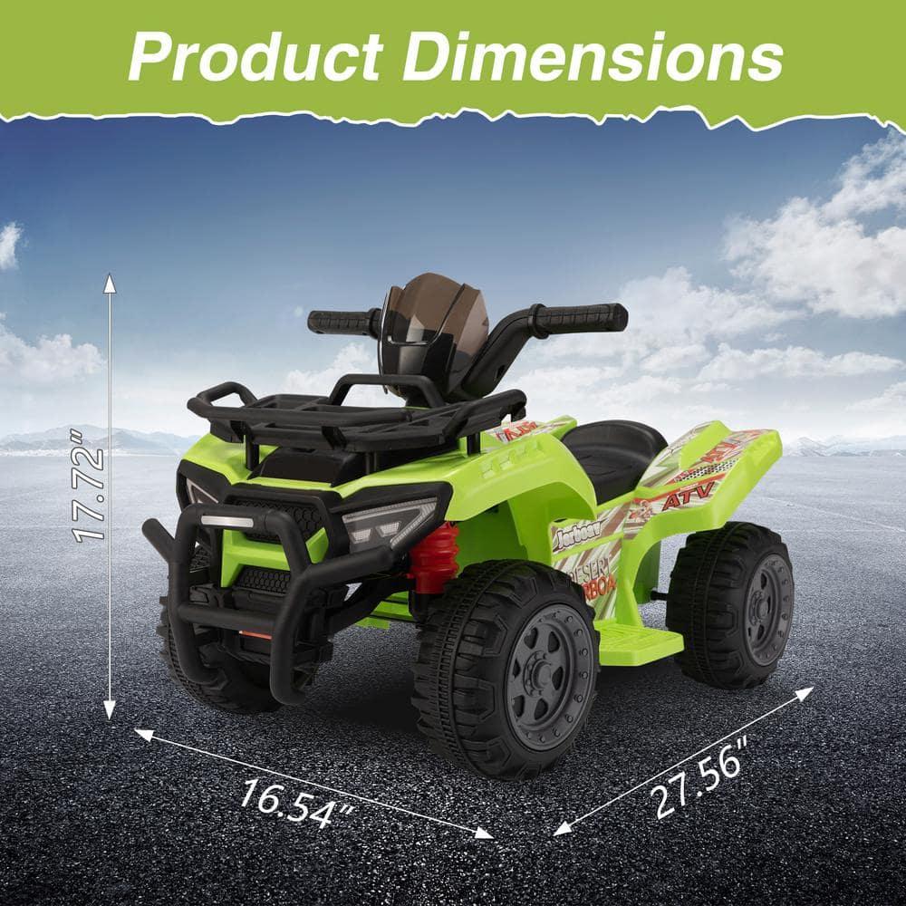 YYAo Ride on Car Truck,6V Kids Ride-On ATV Car, Powered 4-Wheeler Quad w/ Music Horn USB MP3, 1.9 MPH Max Speed, Electric Vehicle Toy for Children 18-48 Months, Green
