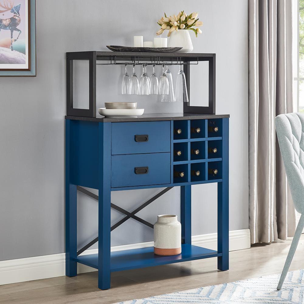 32" Buffet Bar Cabinet Blue - Home Essentials