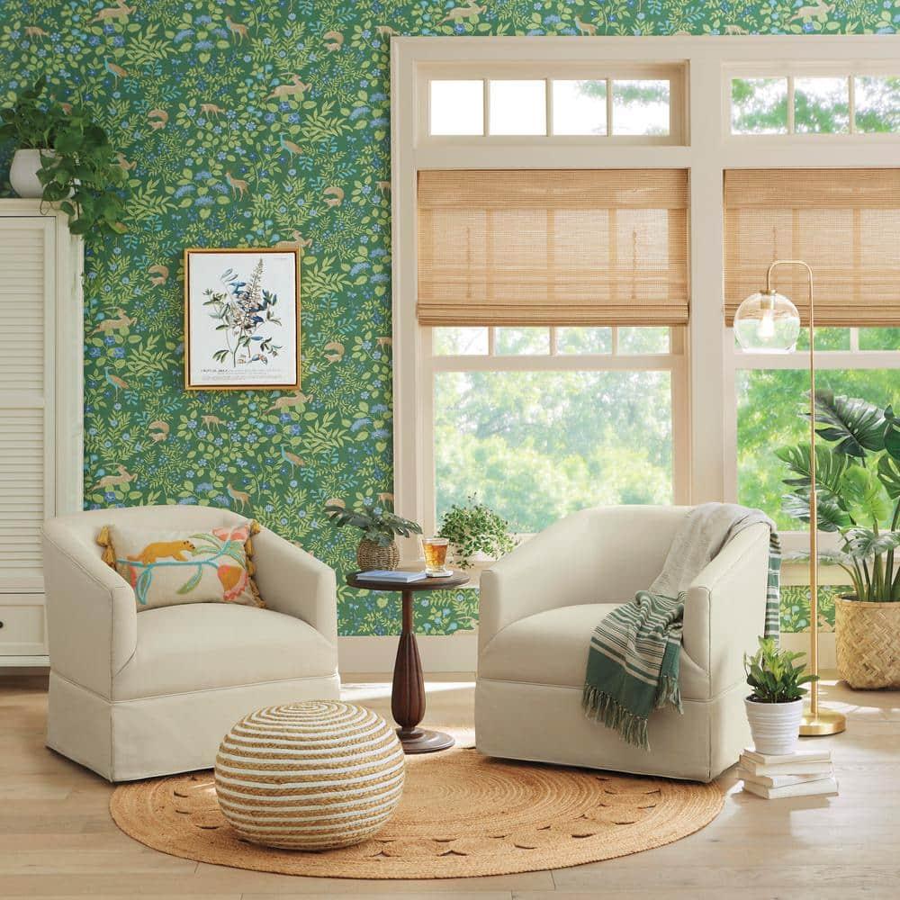 Comfort Pointe Elm Skirted Swivel Accent Chair Linen: Polyester Upholstery, No Assembly, Foam Fill