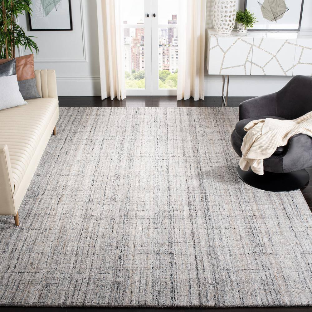 Abstract ABT141 Handmade Indoor Area Rug - Camel/Black - 8'x8' - Safavieh