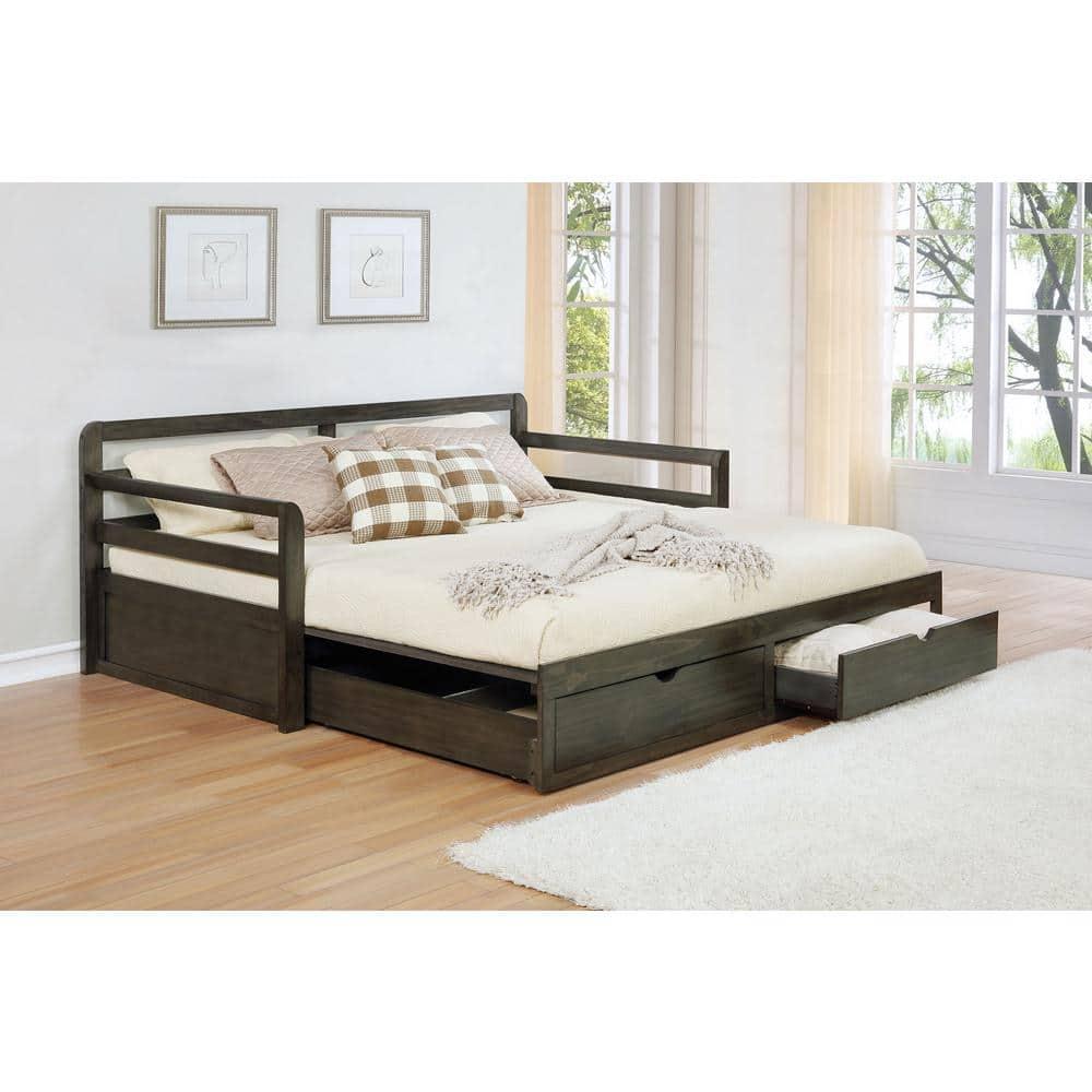 Sorrento 2-drawer Twin XL Daybed with Extension Trundle Grey