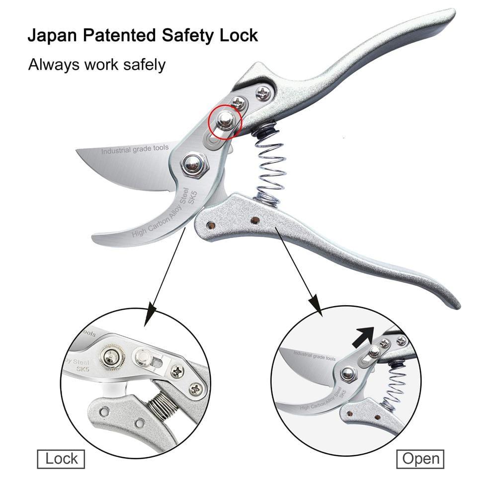 TONMA Pruning Shears for Gardening [Made in Japan] 8 Inch Bypass Garden Scissors Secateurs, Premium Japanese Gardening Tools Hand Pruner Clippers with Ergonomic Handle