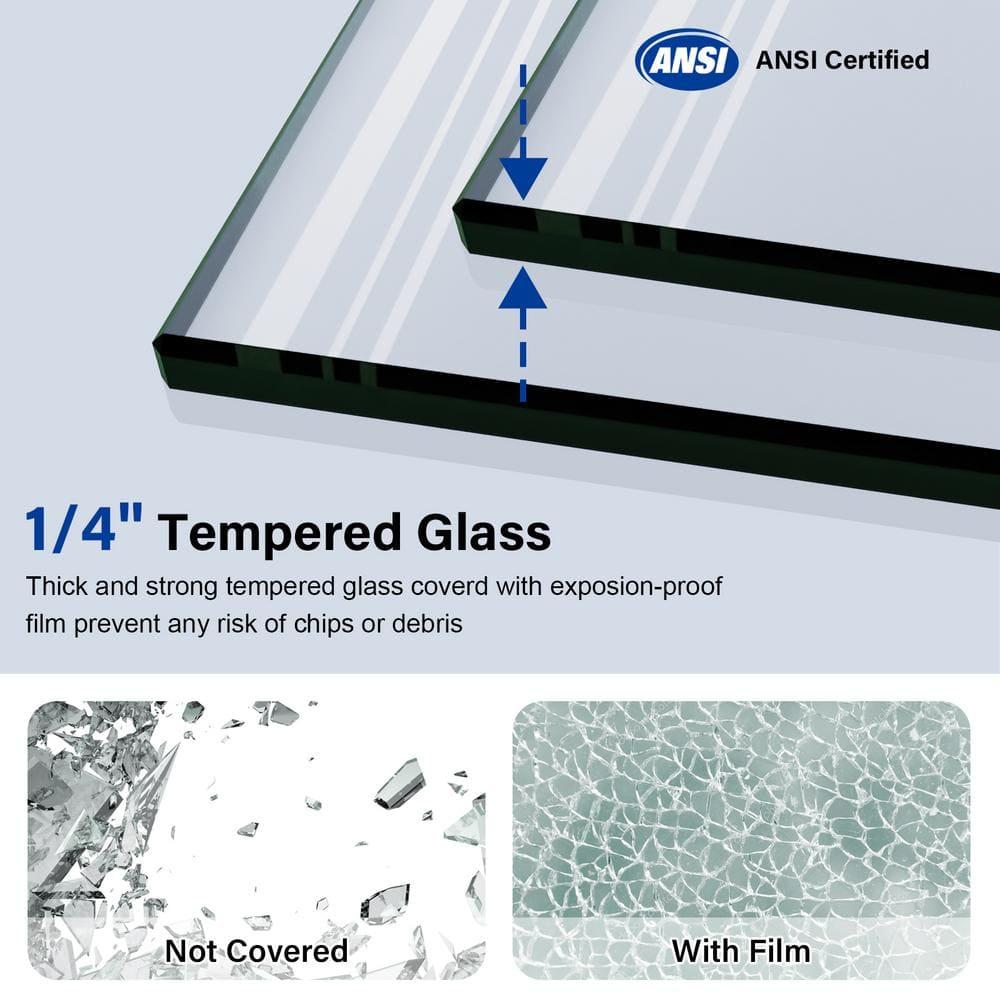44-48 in.W x 72 in.H Semi-Frameless Sliding Shower Door Clear SGCC Tempered Glass.