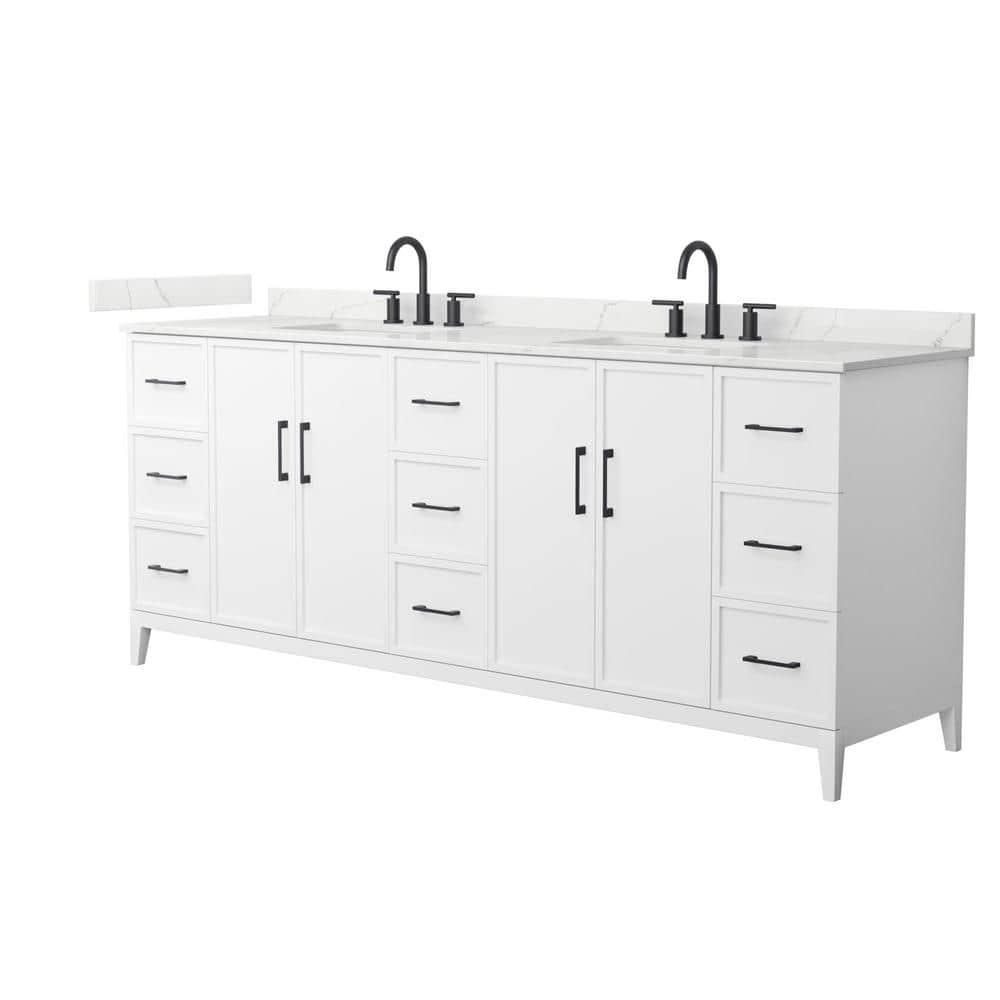 Wyndham Collection Elan 84'' Double Bathroom Vanity with Quartz Top
