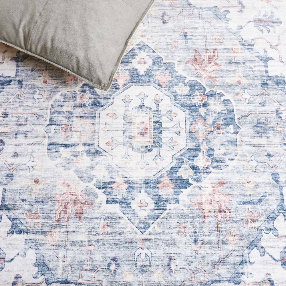 Arizona ARZ517 Power Loomed Machine Washable Area Rug - Light Blue/Ivory - 4'x6' - Safavieh.
