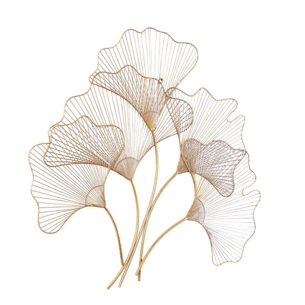 Floral Gold Metal Leaf Wall Décor, 36" X 33"