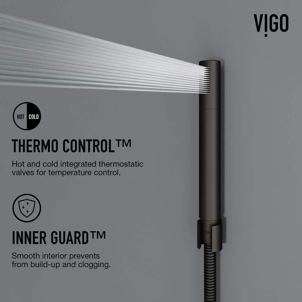 Sutton 58" H X 4" W EZDivert™ 4-Jet Shower System with Hand Shower Wand and Adjustable Shower Head