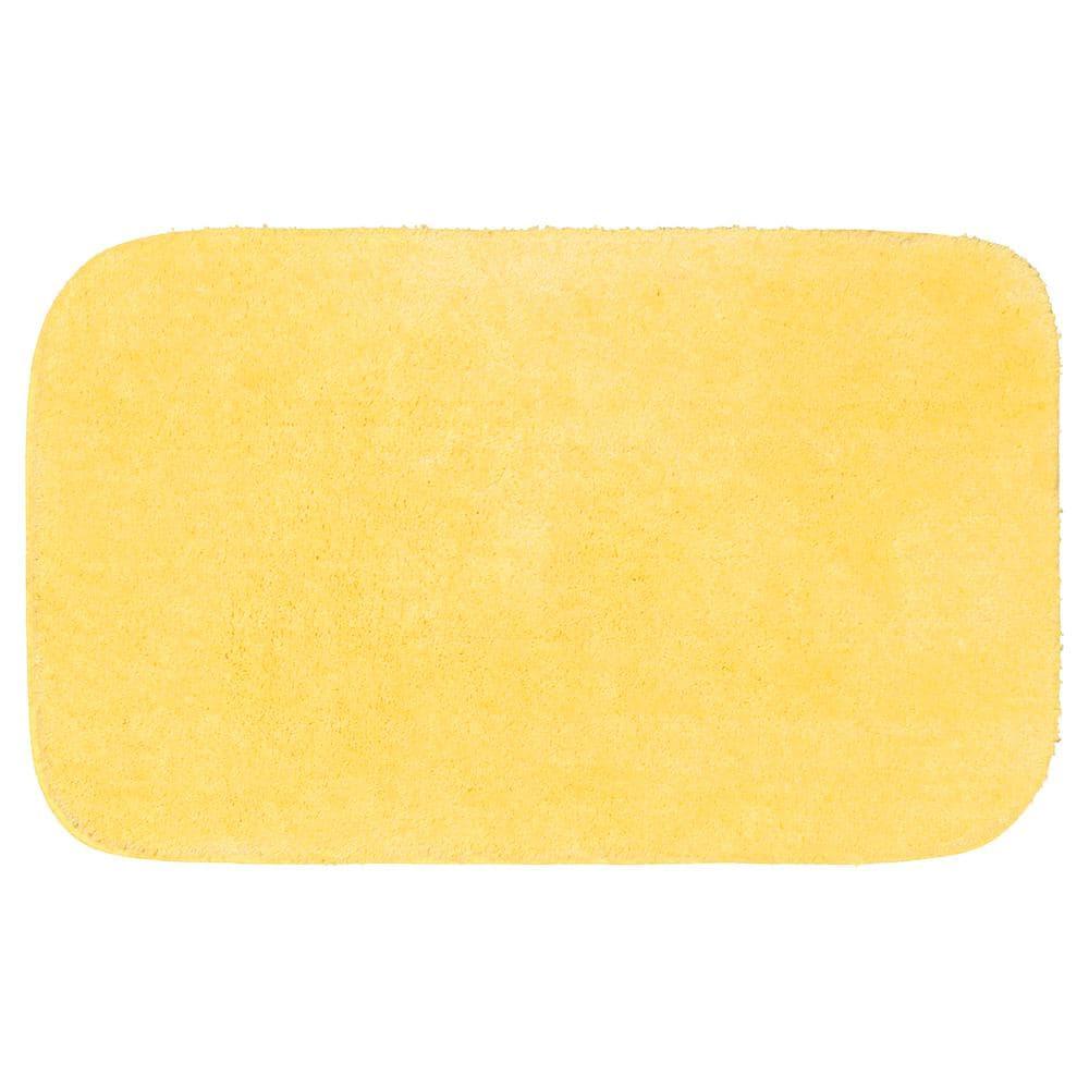 Garland Rug 24"x40" Traditional Plush Nylon Washable Bath Rug Yellow : Microfiber, Machine Washable, Non-Slip Backing