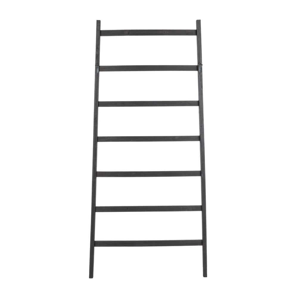 64" H Decorative Fir Wood Ladder with 7 Rungs