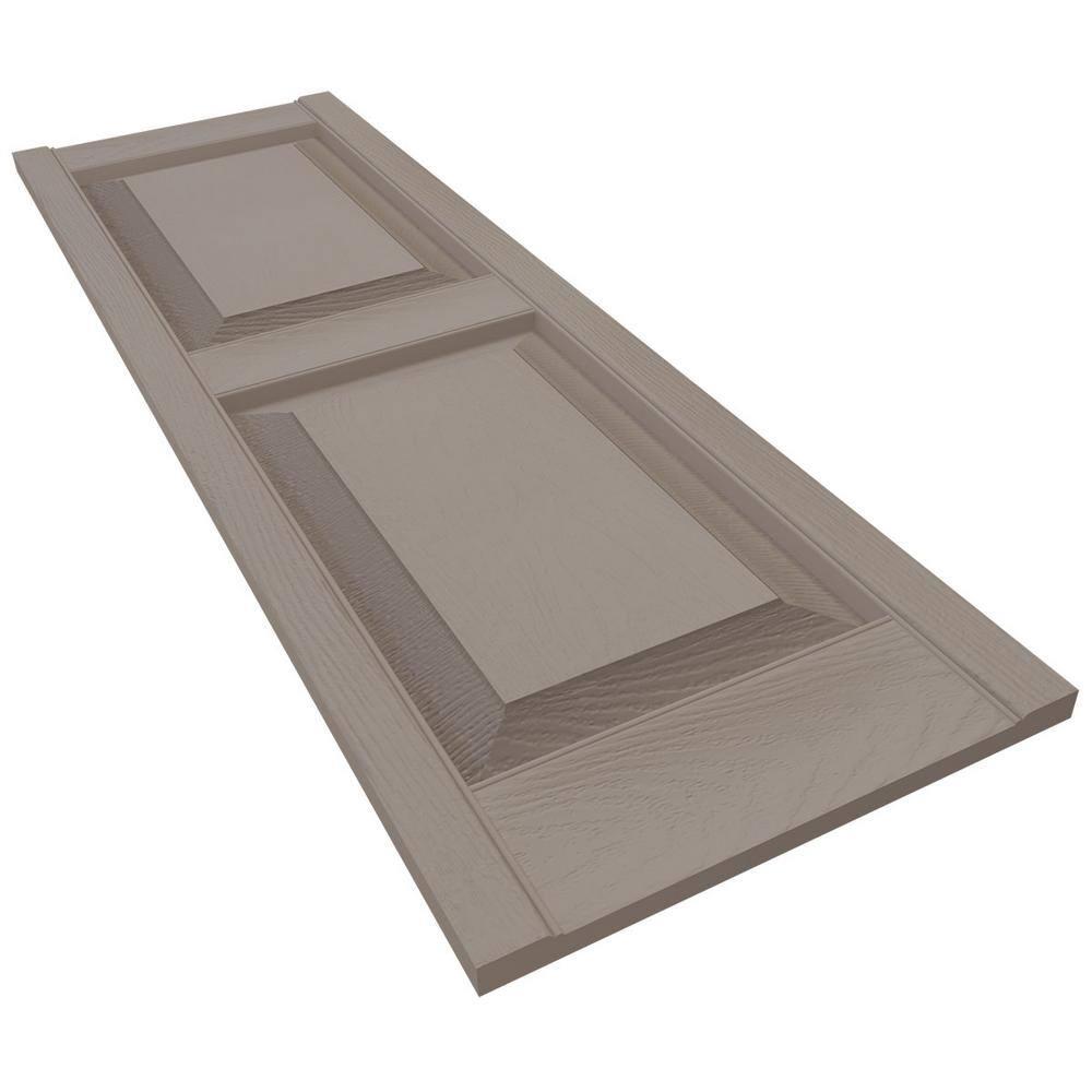 14 1/2"W x 37"H Lifetime Vinyl, TailorMade Two Equal Panels, Raised Panel Shutters, Clay