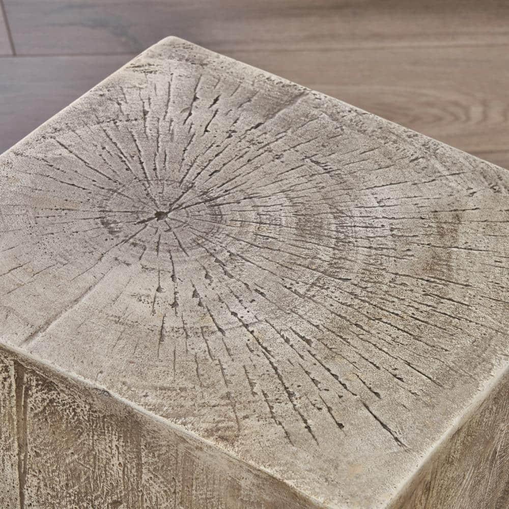 Noble House Waylon Modern Light Weight Concrete Outdoor Accent Table in Gray