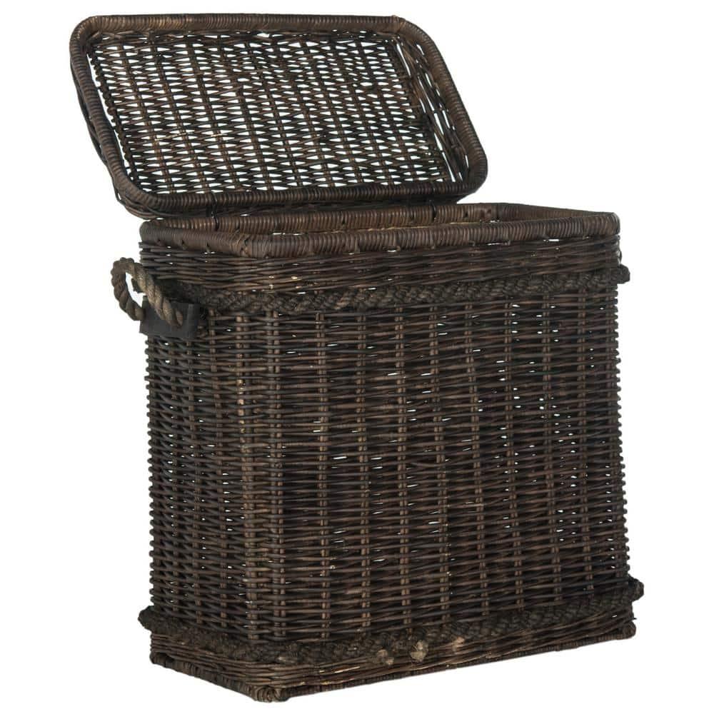 Sidonie Wicker Hamper - Dark Natural - Safavieh