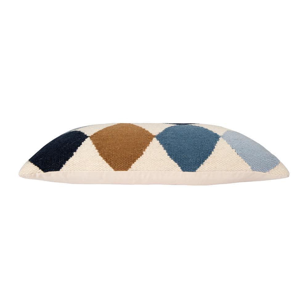 Creative Co-Op Woven Wool Blend Pattern Lumbar Pillow, Multicolor