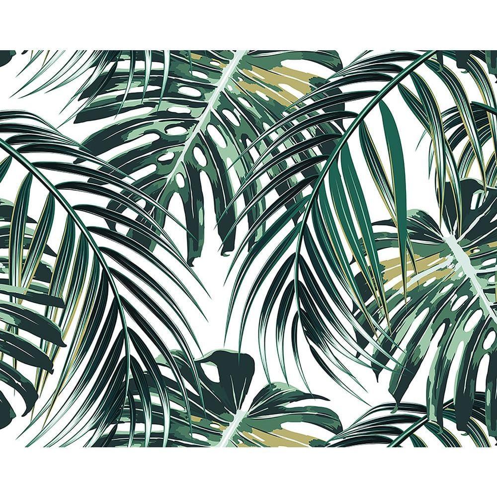 9 ft.-10 in. x 7 ft.-10 in. Palm Leaves Wall Mural