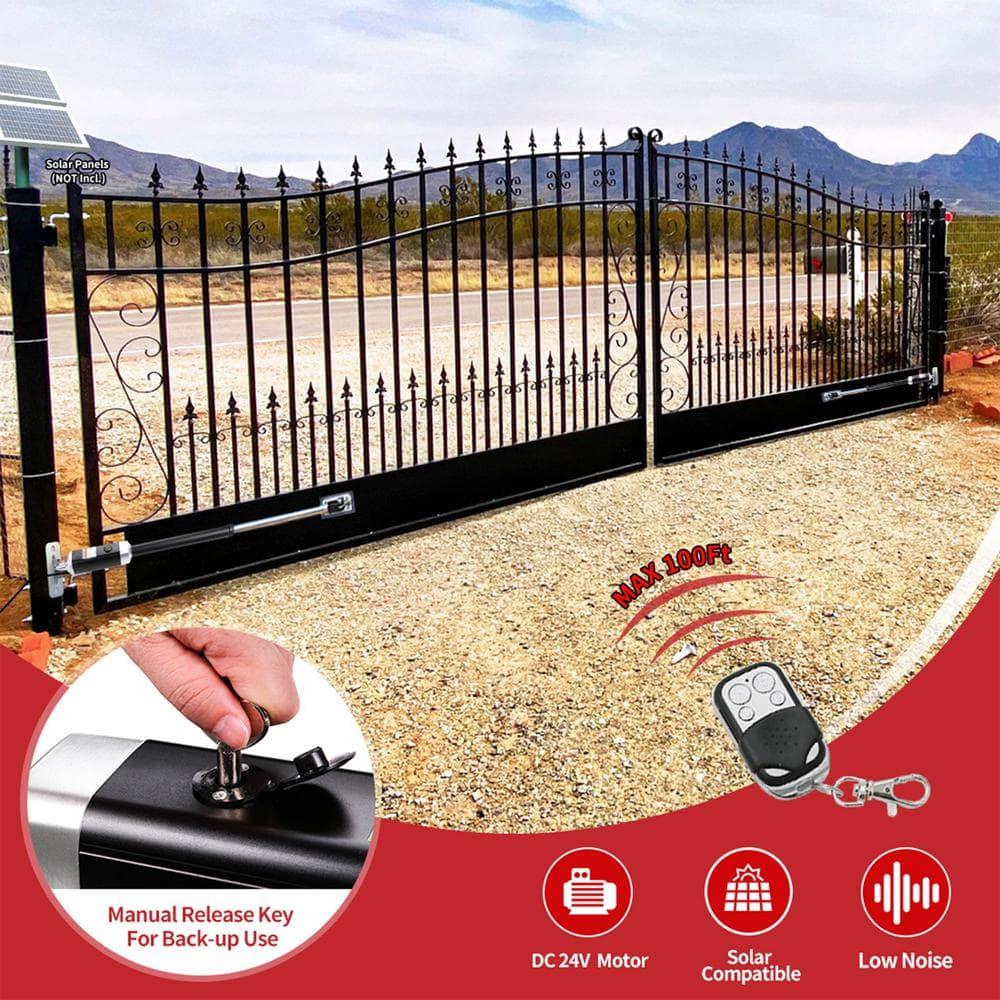 ALEKO Automated Steel Dual Swing Driveway Gate and Gate Opener Complete Kit – PARIS Style –ETL Listed