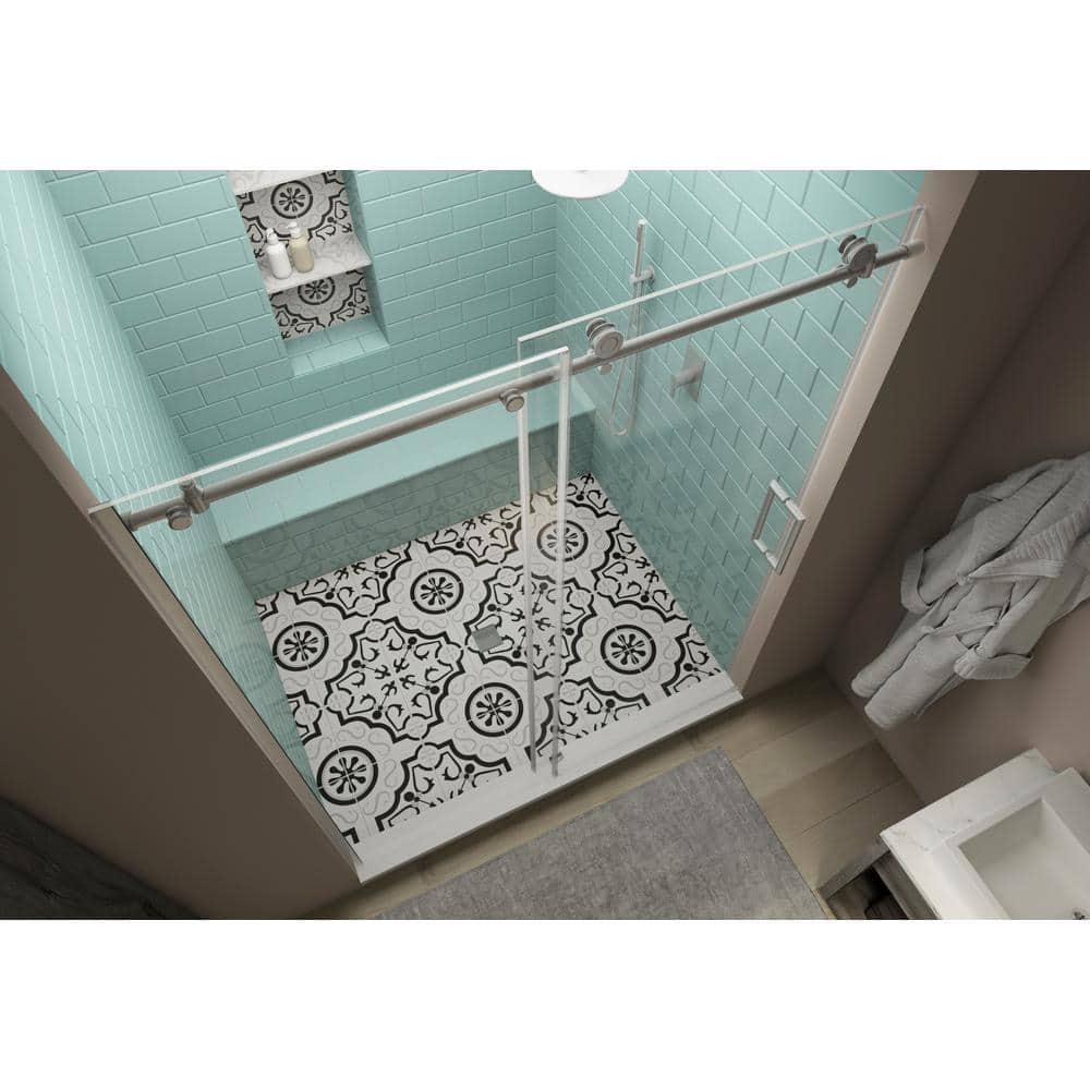 Coraline XL 56" W x 80" H Single Sliding Frameless Shower Door