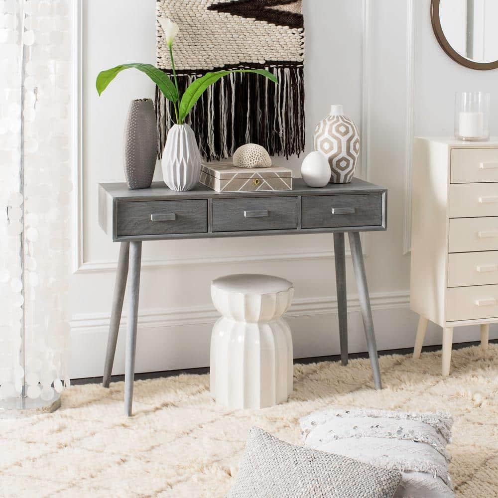 Albus 3 Drawer Console Table - CNS5701C - Gray - Safavieh