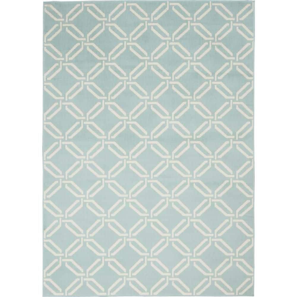 Nourison Jubilant Trellis Green 4' x 6' Area Rug, (4x6)