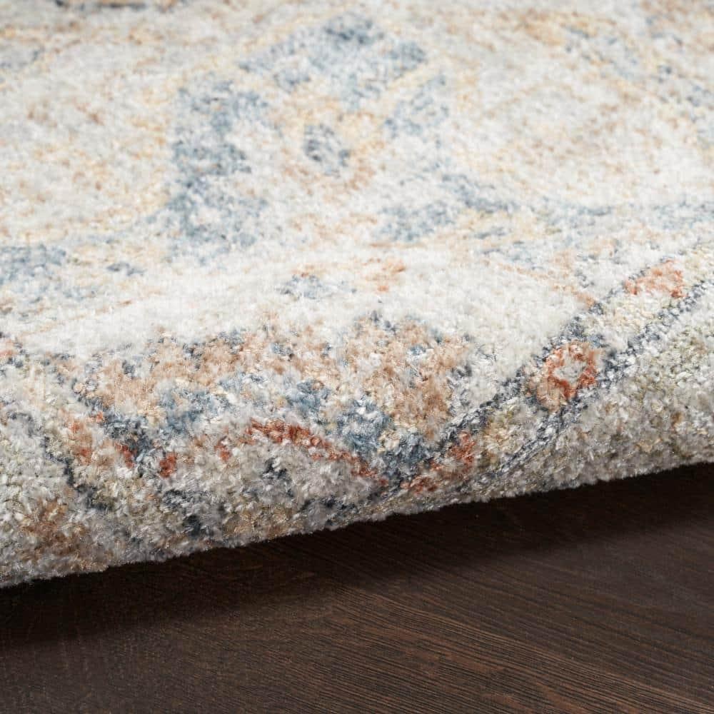 Nourison Astra Machine Washable Vintage Medallion Indoor Rug Denim Multi 5'3" x 7'