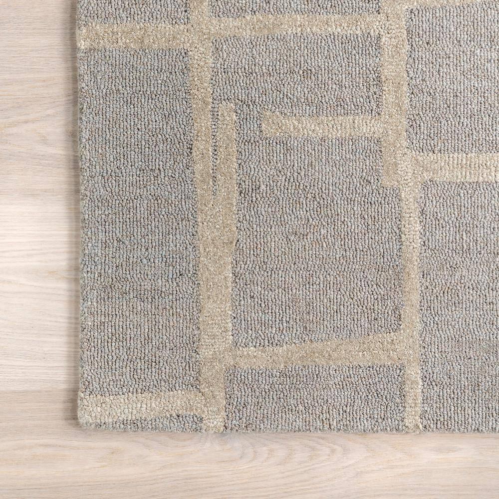 Nuloom James Geometric 5x8 Wool Indoor Area Rug for Living Room Bedroom Dining Room Kitchen, Grey