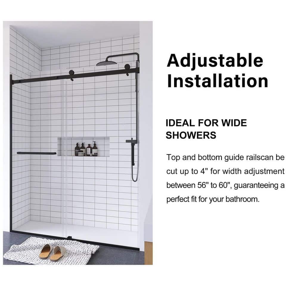 56"-60 ‘W x 75’ Aluminum Framed Shower Door