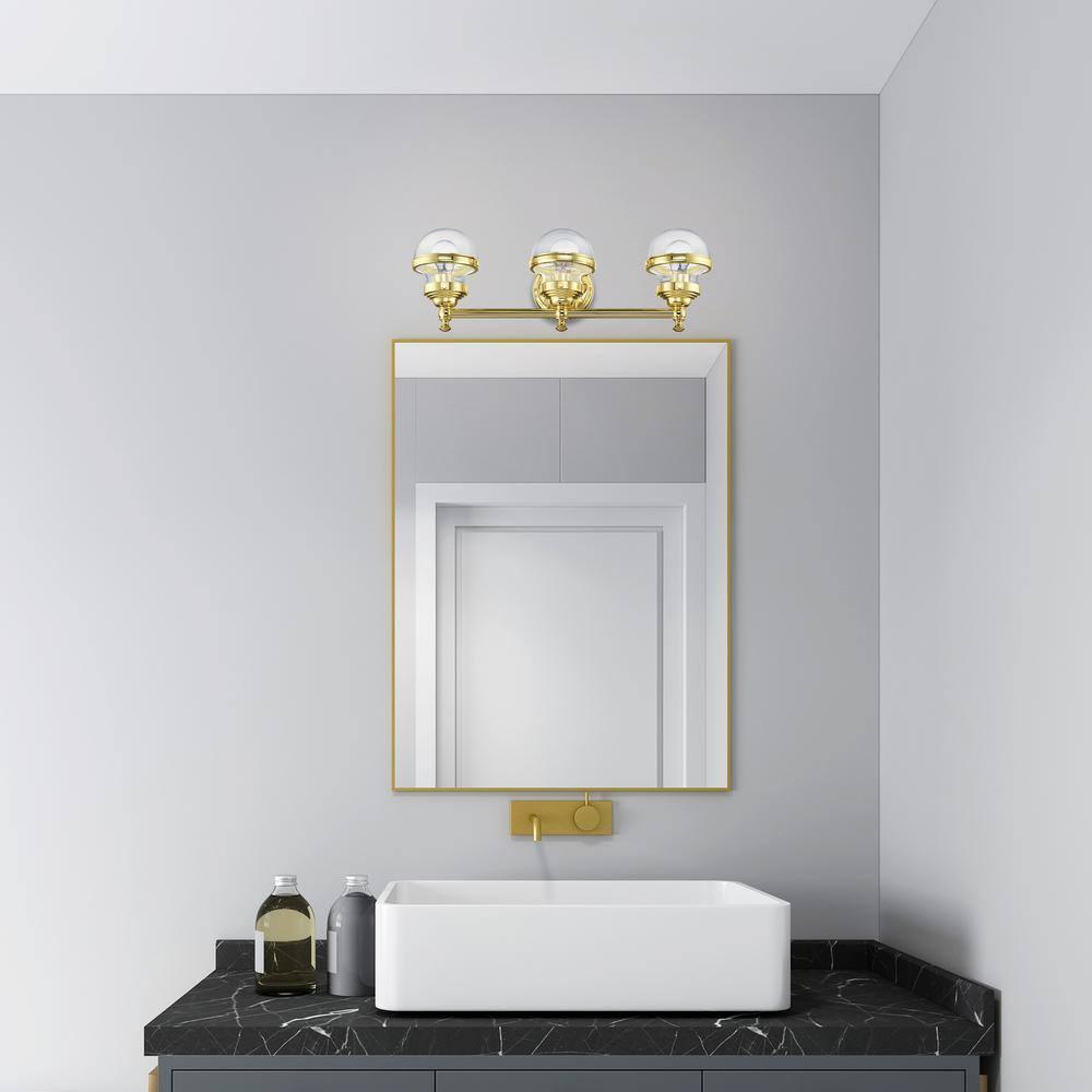Livex Lighting Oldwick 3 - Light Vanity in  Polished Brass