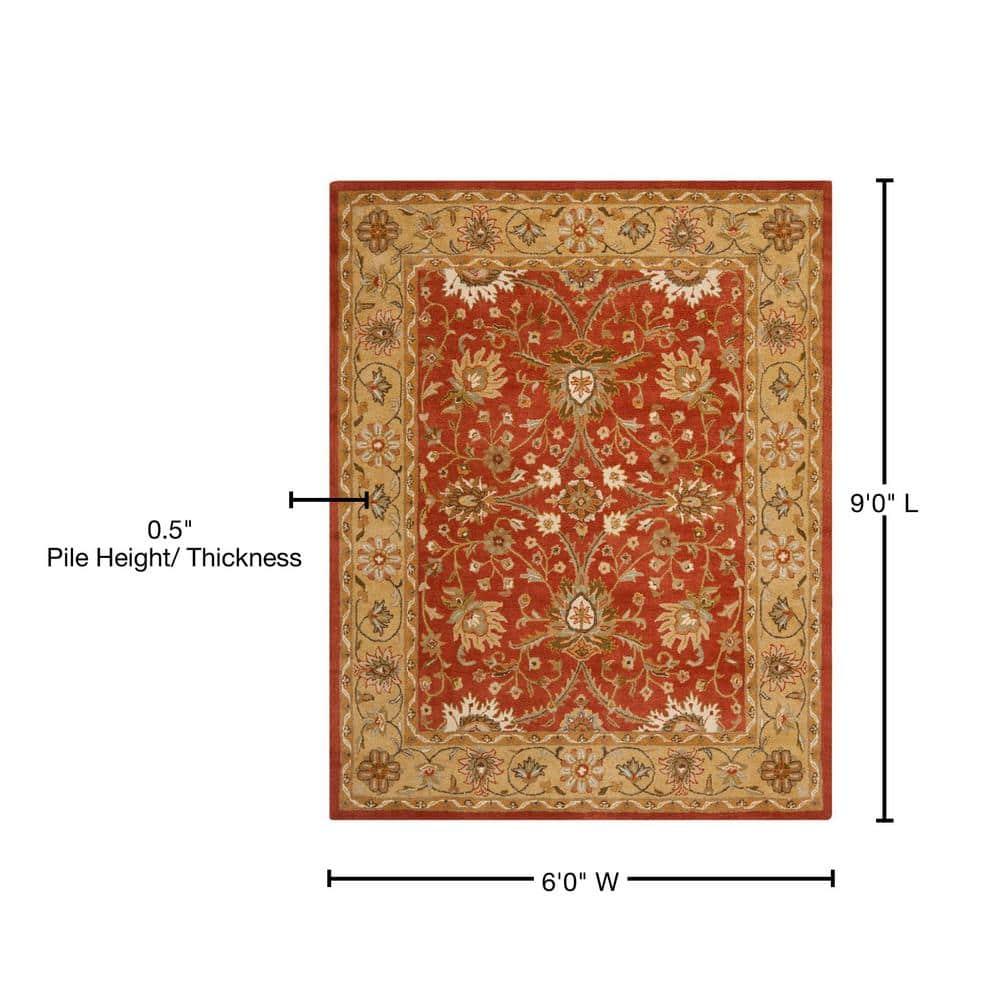 Antiquity AT249 Hand Tufted Area Rug - Rust/Gold - 6'x9' - Safavieh.