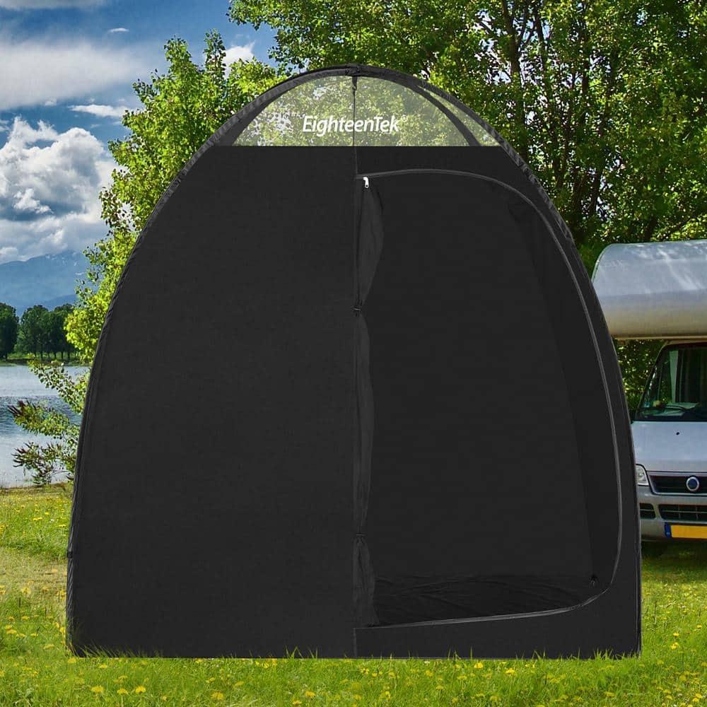 EighteenTek Camping Shower Tent Changing Room 2 Rooms Outdoor Pop Up Camping Toilet Portable Privacy Dressing Shelter 83"x43"x80"H