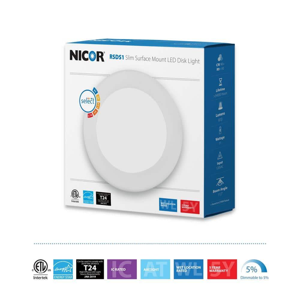 RSD 4-inch Selectable LED Round Surface Mount Downlight - Black Finish