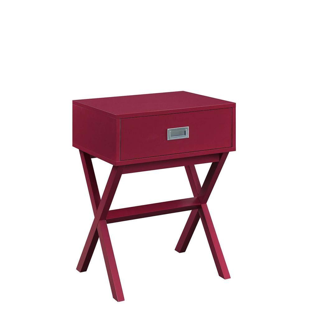 Convenience Concepts Designs2Go Landon 1 Drawer End Table, Cranberry Red