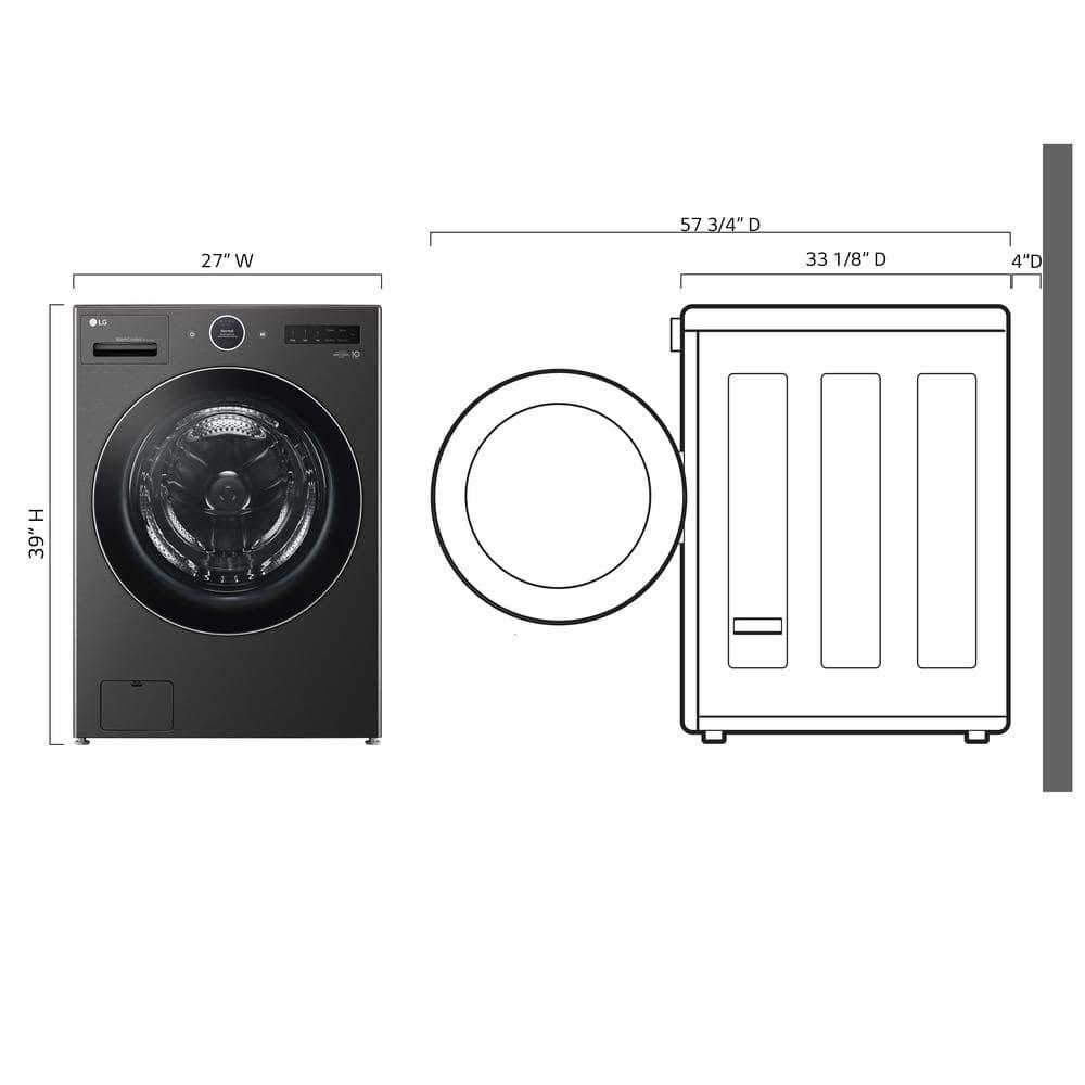 LG LG Ventless Washer/Dryer Combo WashCombo, All-in-One Mega Capacity with Inverter HeatPump, Technology and Direct Drive Motor, 5.0 cu. ft. WM6998HBA