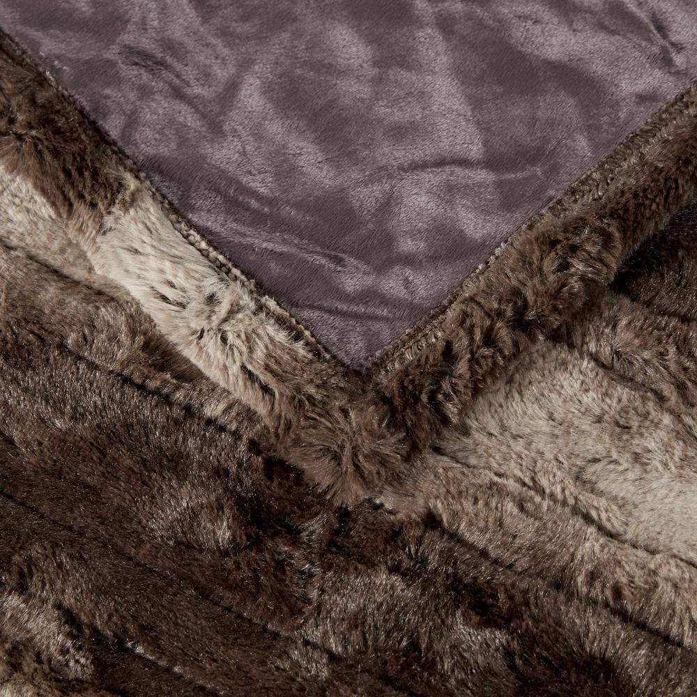 Cozy Comfort Oversized Faux Fur Electric Heated Throw in Chocolate