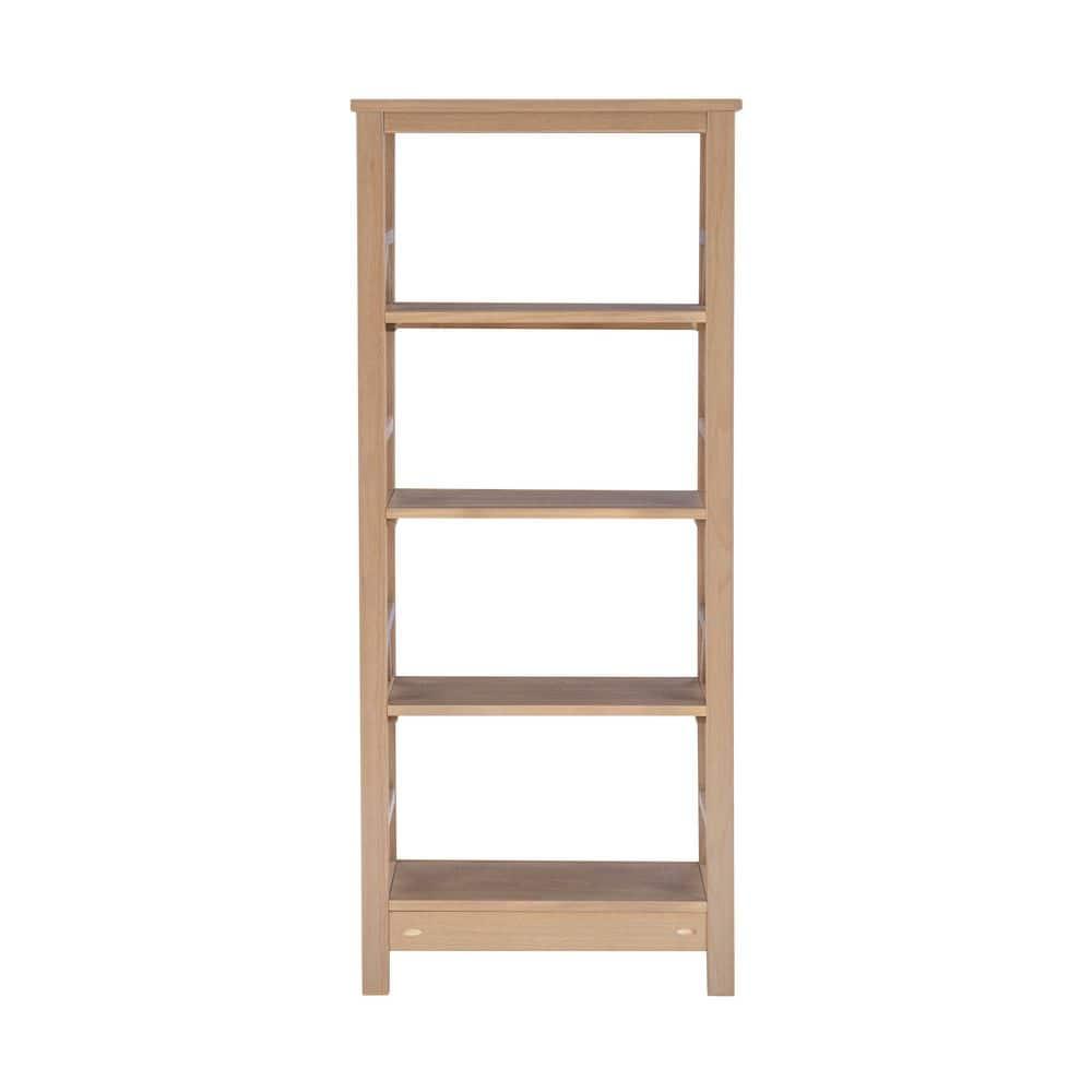 54.45" Original PT - Titian Transitional Solid Wood Display and Storage Bookshelf Driftwood - Linon