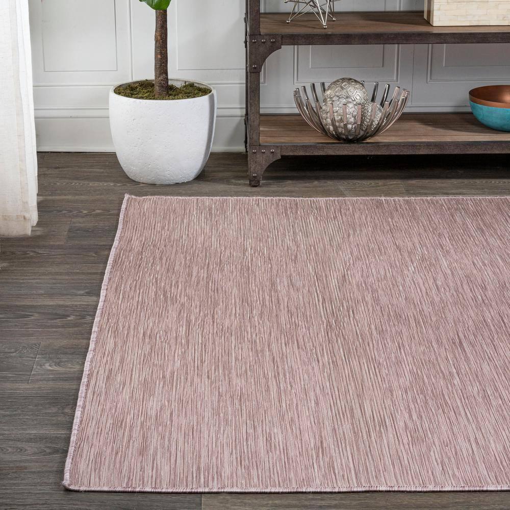 9'x12' Ethan Modern Flatweave Solid  Area Rug, Pink - JONATHAN Y