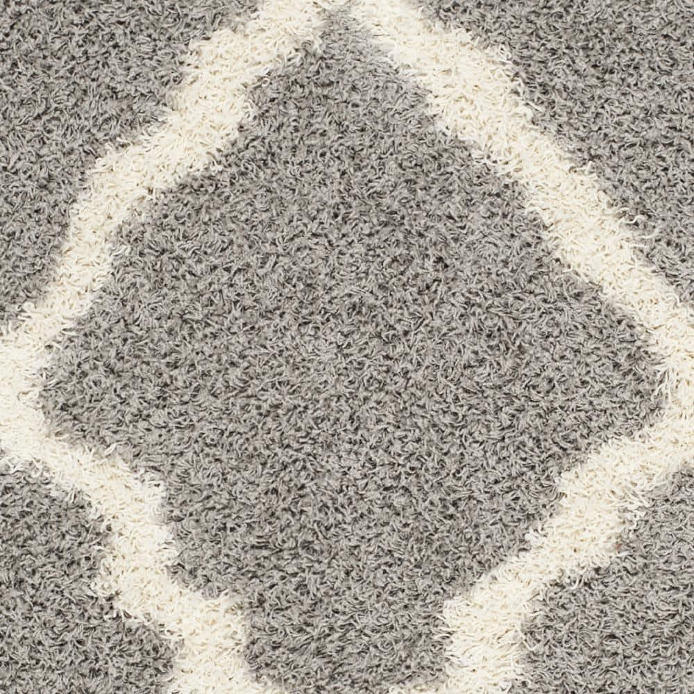 Dallas Shag SGD257 Power Loomed Area Rug - Grey/Ivory - 6'x6' - Safavieh.