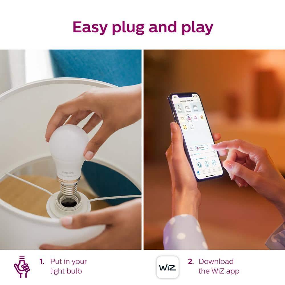 Philips Smart Wi-Fi Connected LED 60-Watt A19 Light Bulb, Frosted Soft White, Dimmable, E26 Base (1-Pack)