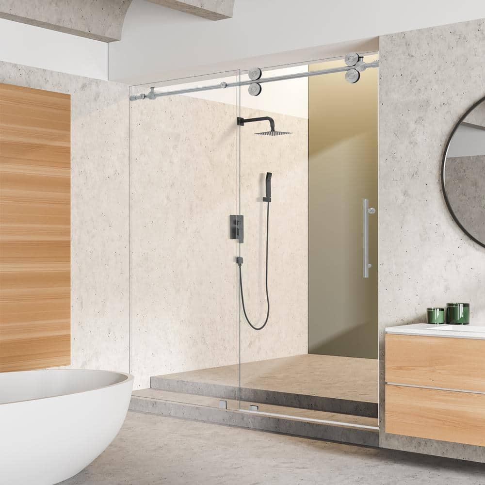 56" - 60" W x 78" H Single Sliding Frameless Shower Door