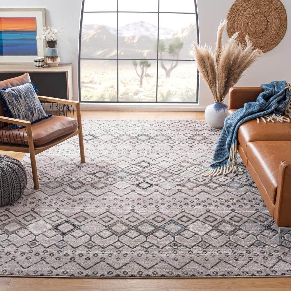 Safavieh Amsterdam Gladwin Geometric Area Rug, Light Grey/Brown, 10' x 14'