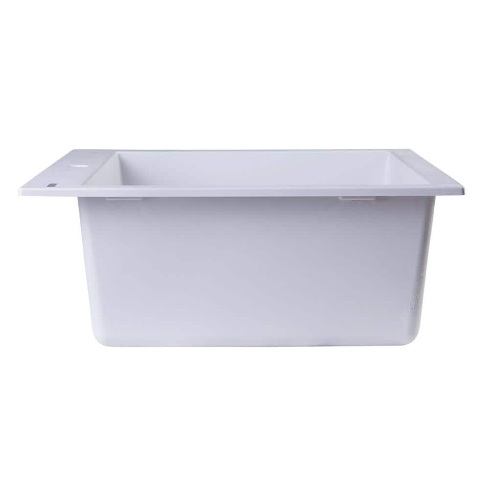 23.63'' L Drop-In Single Bowl Granite Kitchen Sink