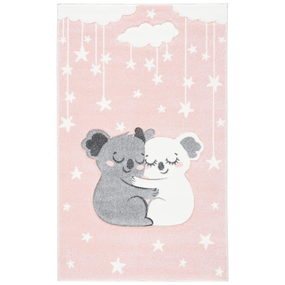 Carousel Kids  CRK195 Loomed Indoor Area Rug - Pink/White - 2'x3' - Safavieh