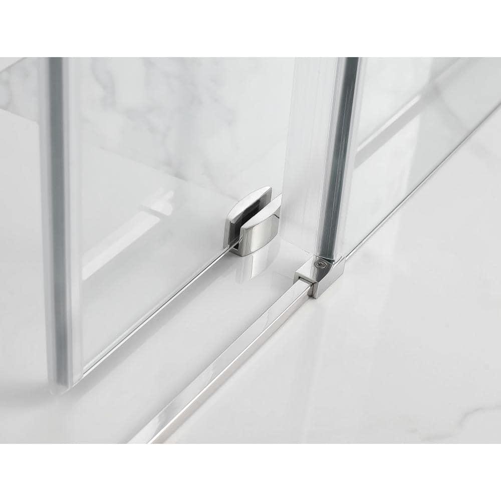 Coraline XL 44" - 48" W x 36" D x 80" H Frameless Rectangle Sliding Shower Enclosure