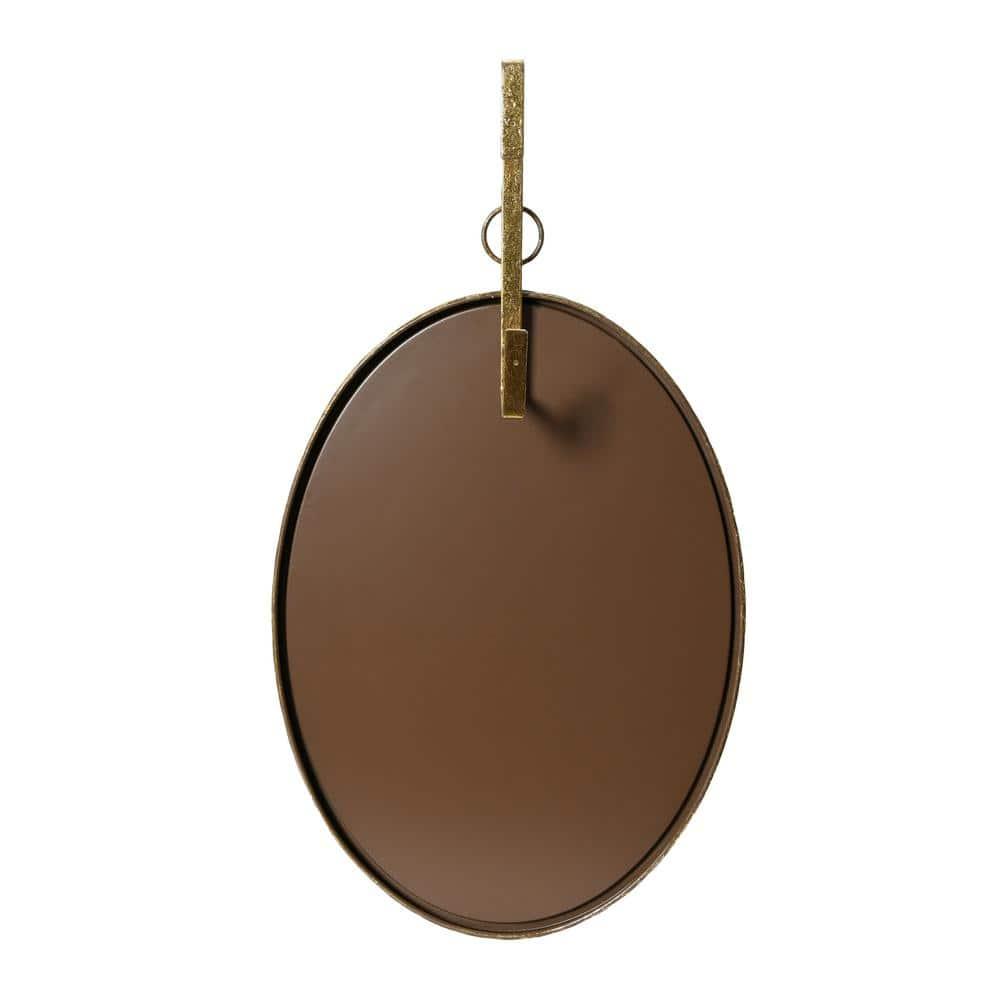 16 in. W x 26 in. H Framed Distressed Gold Decorative Mirror