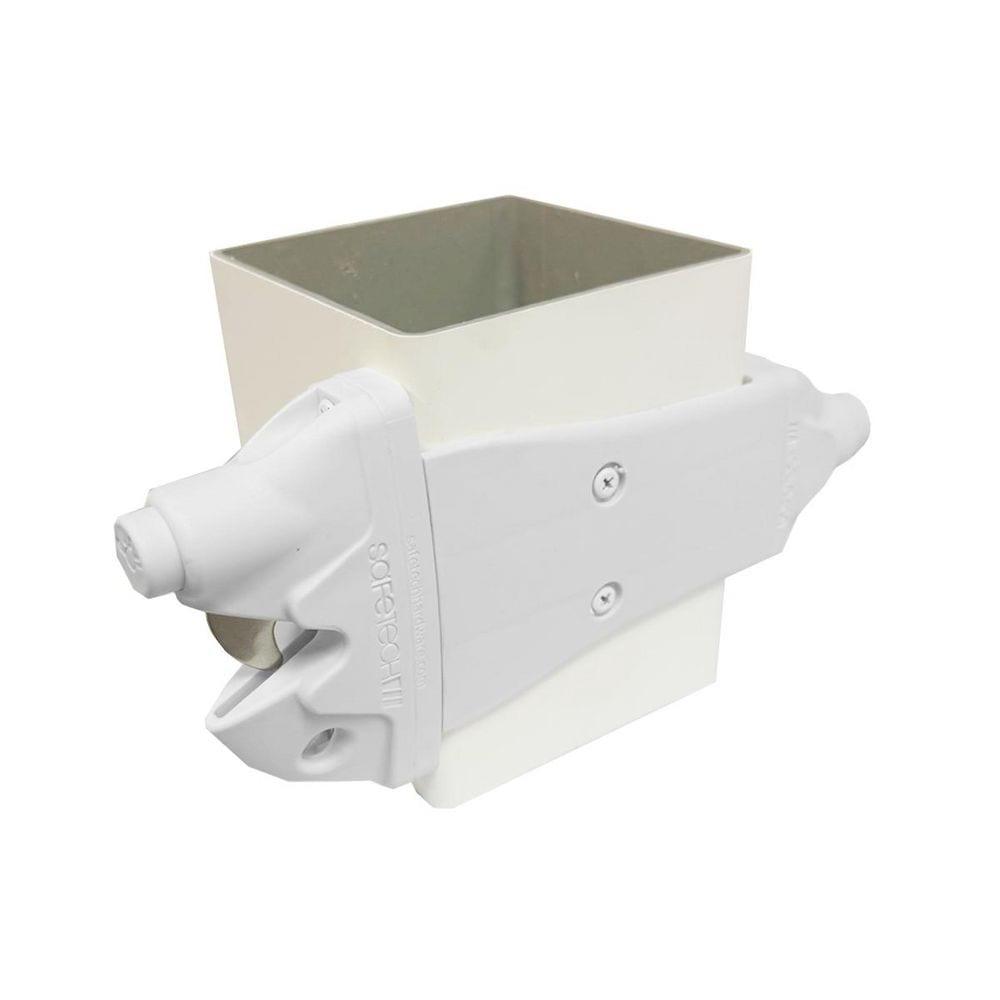 Safetech Hardware ViperX5-2 Two-Sided Gate Latch | Wrap Around Design - No Post Drilling | Padlock Lockable | Left & Right Reversible | Double Gate Access w/Push Button | 2” Vinyl & Aluminum - White