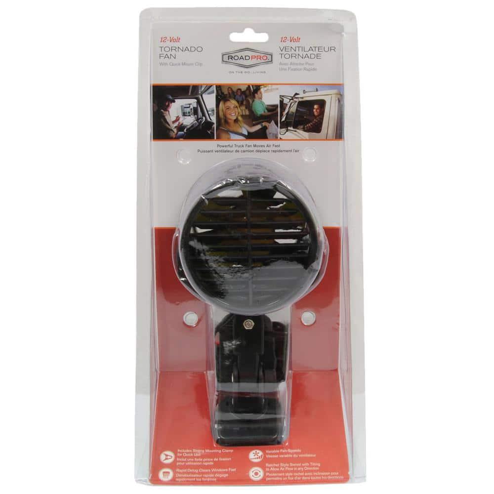 RoadPro 12 Volt Plug In Car Variable Speed Tornado Fan w/ Mounting Clip